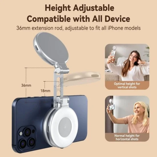 Telesin C03 Magnetic Seflie Ring Light (Silver)